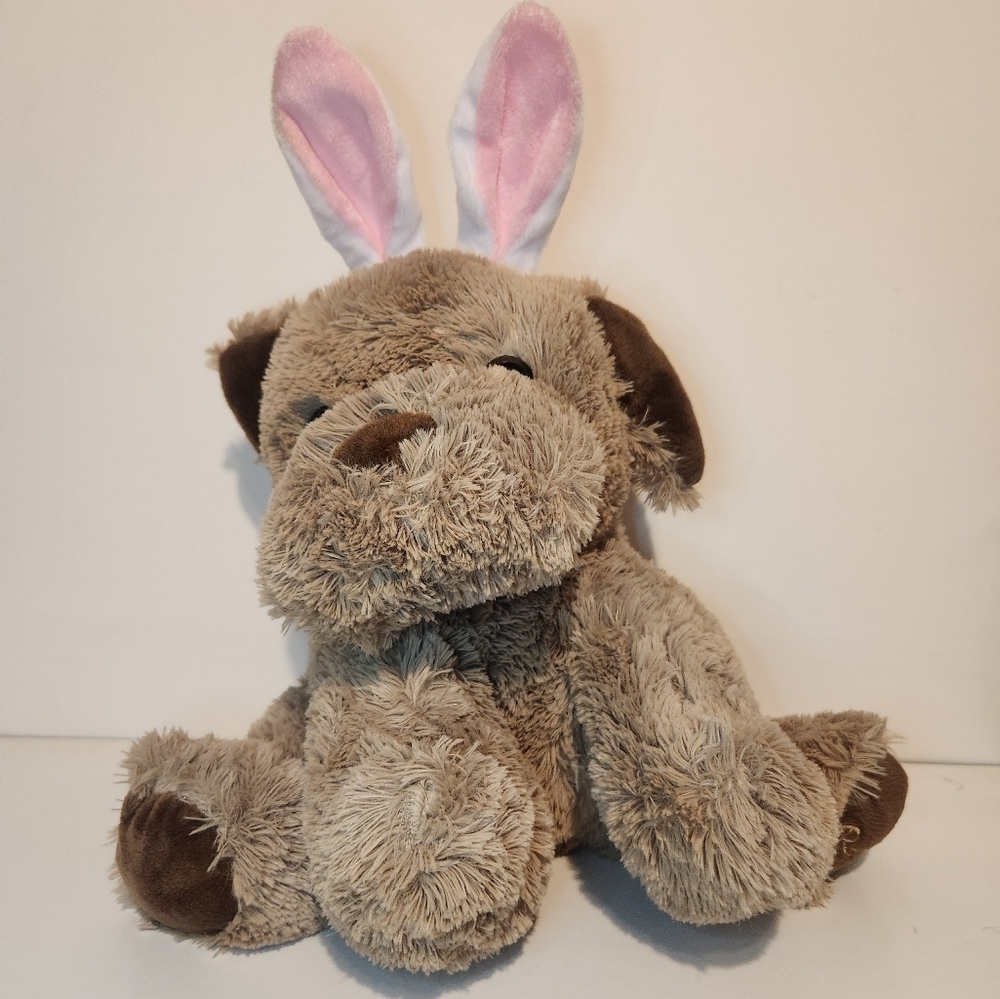 12” Russell Stovers Plush Dog wearing Bunny Ears Stuffed Animal